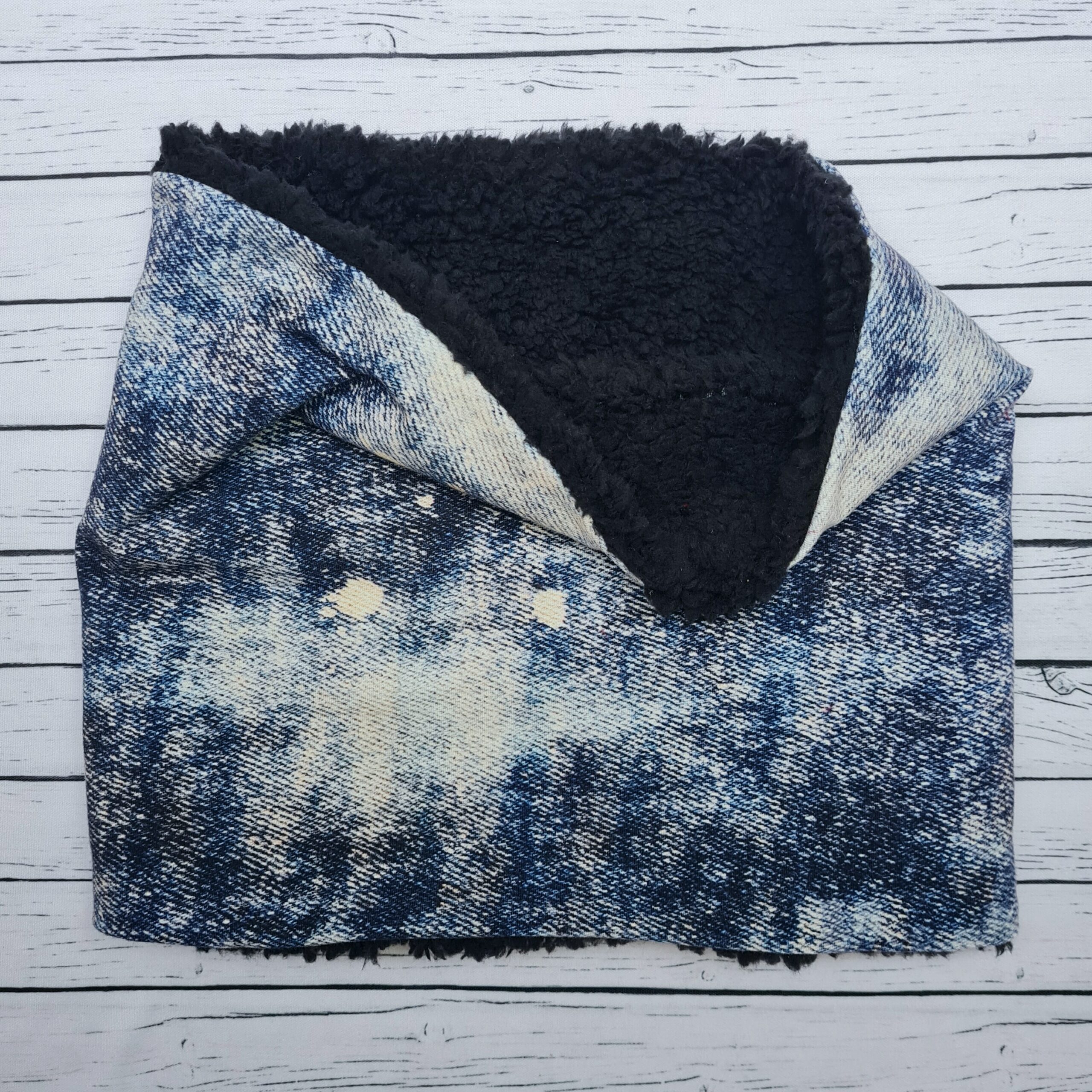 Snood for Grown ups - Brush Denim on Black