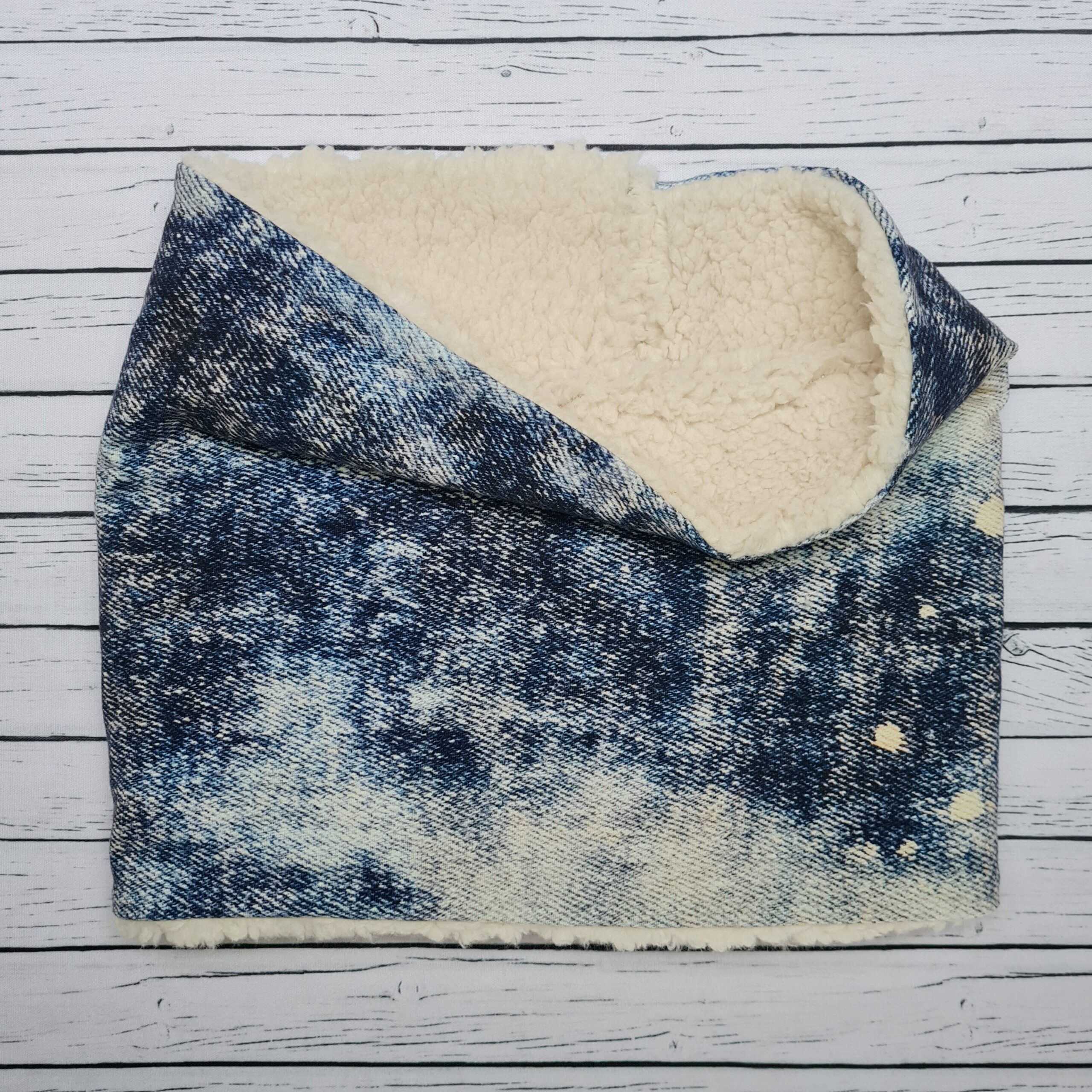 Snood for Grown ups - Brush Denim on Cream