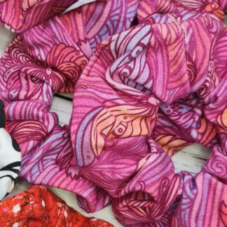 Hair Scrunchy - Pink butterflies