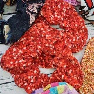 Hair Scrunchy - Red, festive Sparkles